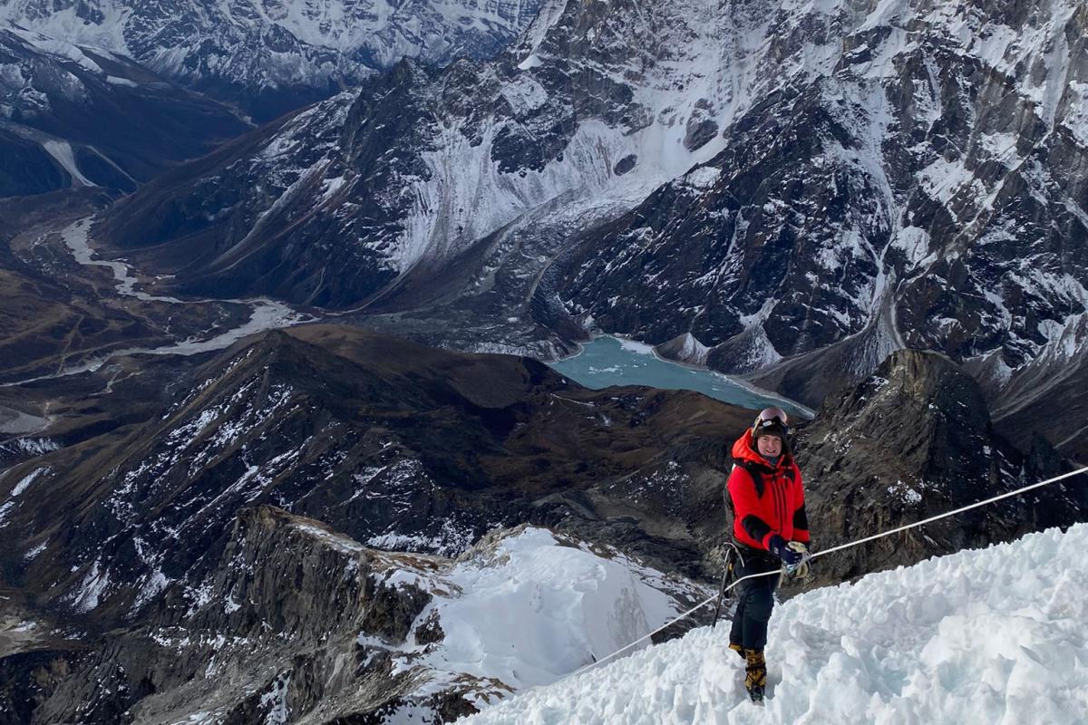 Climbing Lobuche