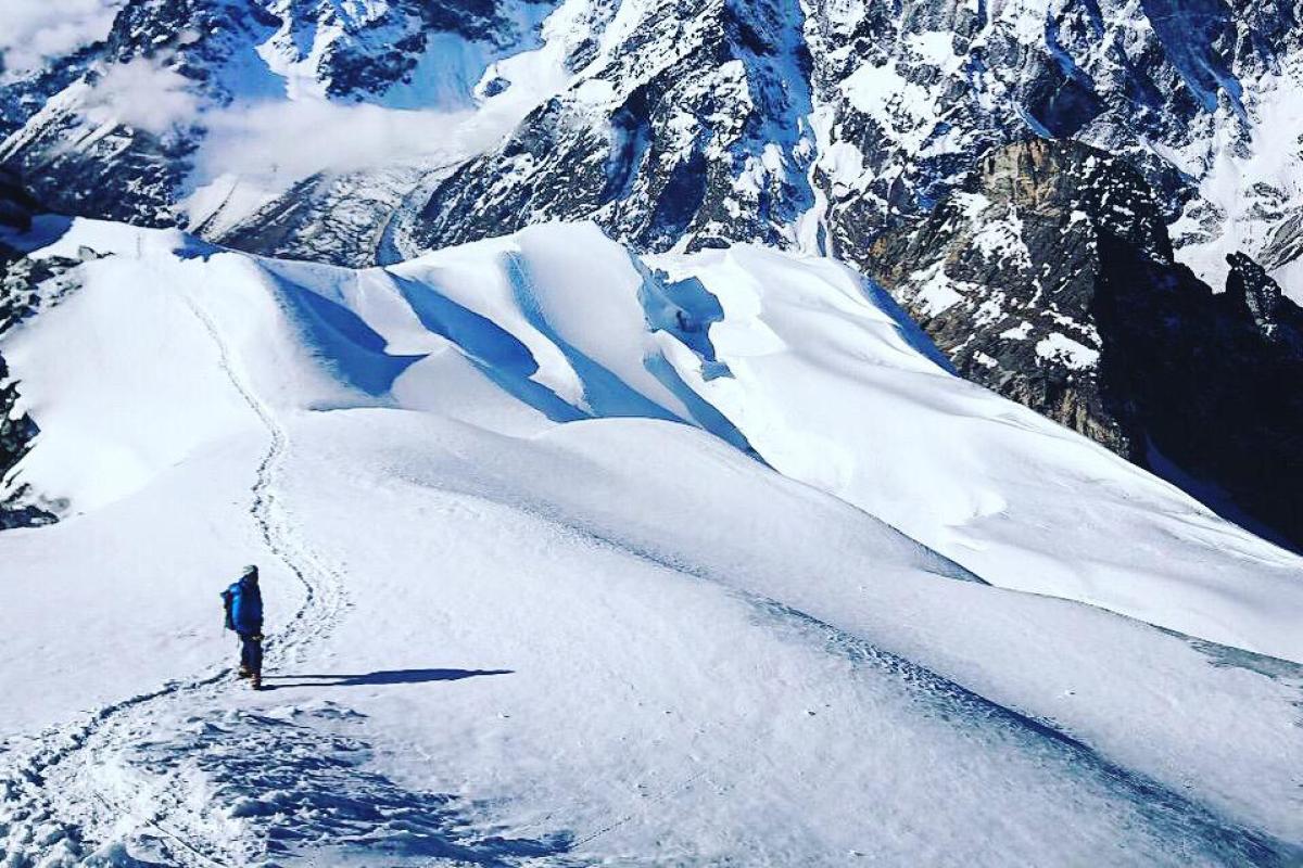 Climbing Lobuche